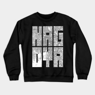 Nagoya, Japan City Map Typography - Light Crewneck Sweatshirt